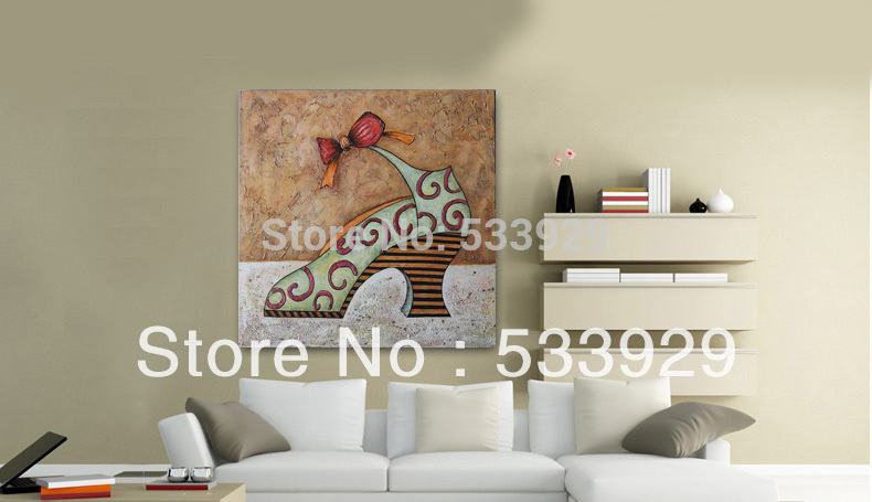 home decor abstract high heel hand painted oil painting on canvas for living room tds-cx004