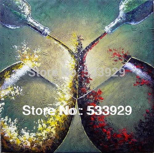 modern tds-cx039 hand painted abstract wine cupoil painting on canvas for home living room wall decoration