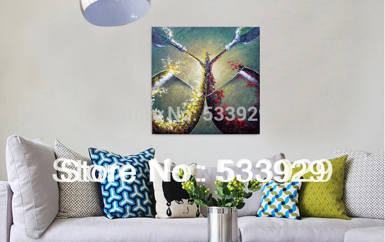 modern tds-cx039 hand painted abstract wine cupoil painting on canvas for home living room wall decoration