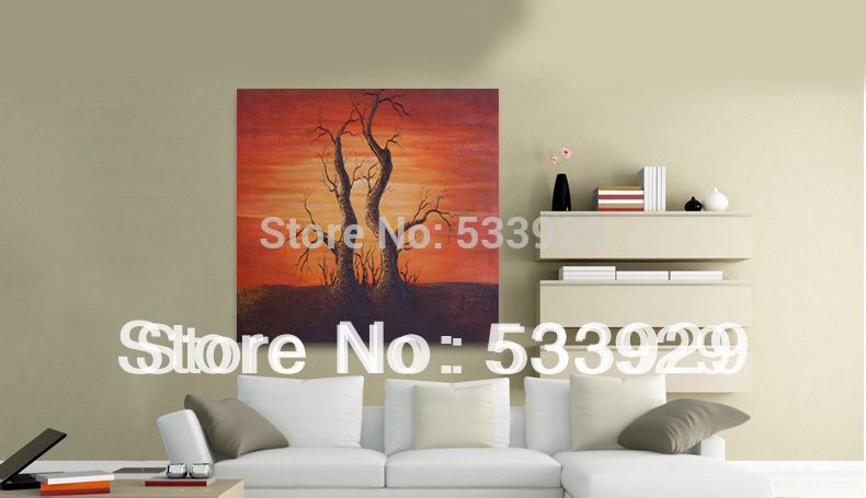 modern tds-cx040 hand painted abstract winter tree oil painting on canvas for home living room wall decoration