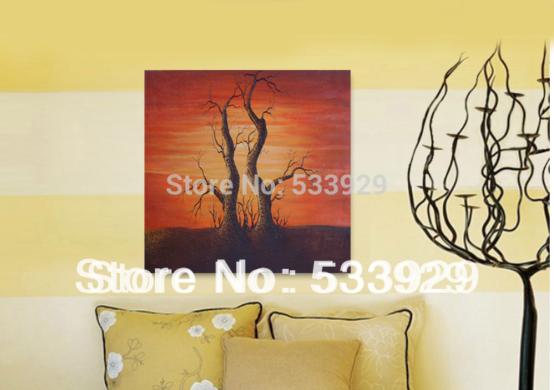 modern tds-cx040 hand painted abstract winter tree oil painting on canvas for home living room wall decoration