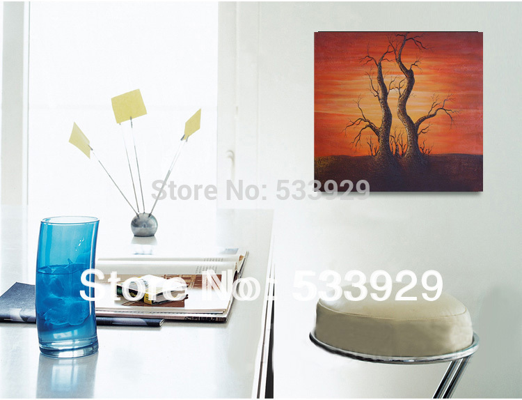 modern tds-cx040 hand painted abstract winter tree oil painting on canvas for home living room wall decoration