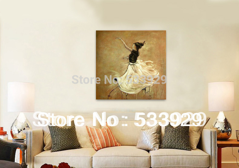 modern tds-cx043 abstract girl dancer hand painted oil painting on canvas for home living room wall decoration