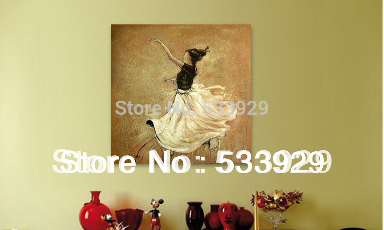 modern tds-cx043 abstract girl dancer hand painted oil painting on canvas for home living room wall decoration