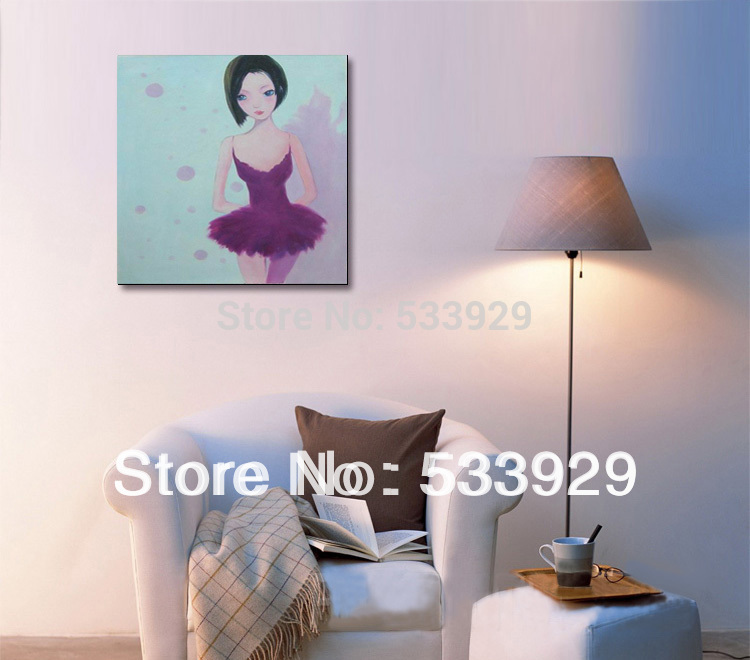 modern tds-cx044 abstract ballet girl hand painted oil painting on canvas for home living room wall decoration