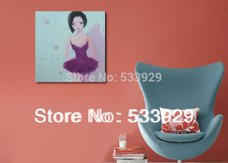 modern tds-cx044 abstract ballet girl hand painted oil painting on canvas for home living room wall decoration