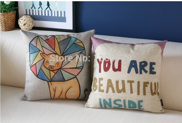 2014 new arrived you are beautiful cushions linen pillow cushion cover for car cushion office cushions sofa cushions 45*45cm