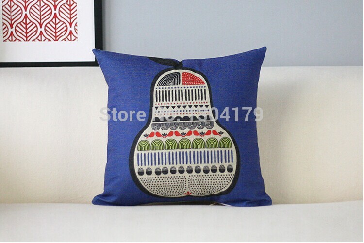 2014 new blue pillow cartoon painting thicken linen pillow/cushion cover for sofa chair/car almofadas decorativas 18