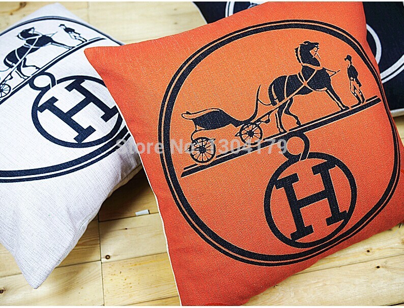 2014 new lines horses sofa cushion pillow car 3pcs cotton linen pillow cover decorative throw pillows