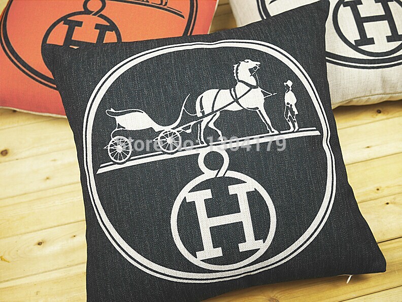 2014 new lines horses sofa cushion pillow car 3pcs cotton linen pillow cover decorative throw pillows