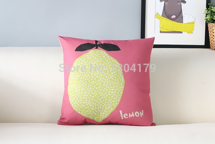 2pcs fruits lemon and pear , blue pillow cover, sofa pillow, cushion pillow , decorative cushion covers, throw pillows