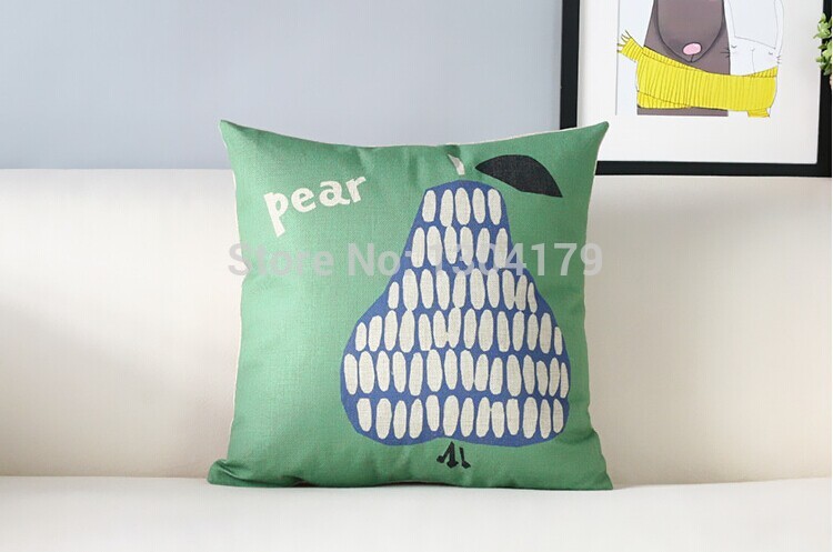 2pcs fruits lemon and pear , blue pillow cover, sofa pillow, cushion pillow , decorative cushion covers, throw pillows