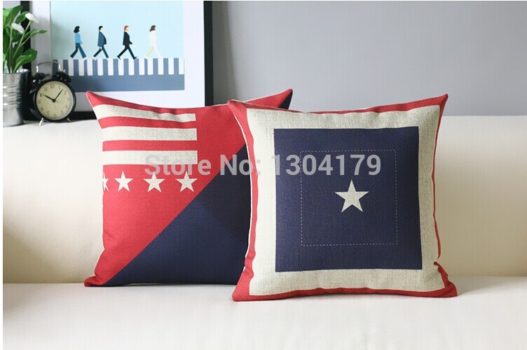 2pcs/set selling red & blue cushion coverthe britishlinen cotton hugging pillowcase cushion covers