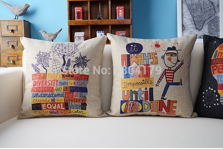 (3 pieces/lot) 18"(45x45cm)warmth heart decorative pillow case rainbow geometry printed pillow cover sofa cushion cover