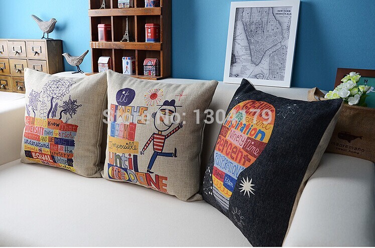 (3 pieces/lot) 18"(45x45cm)warmth heart decorative pillow case rainbow geometry printed pillow cover sofa cushion cover