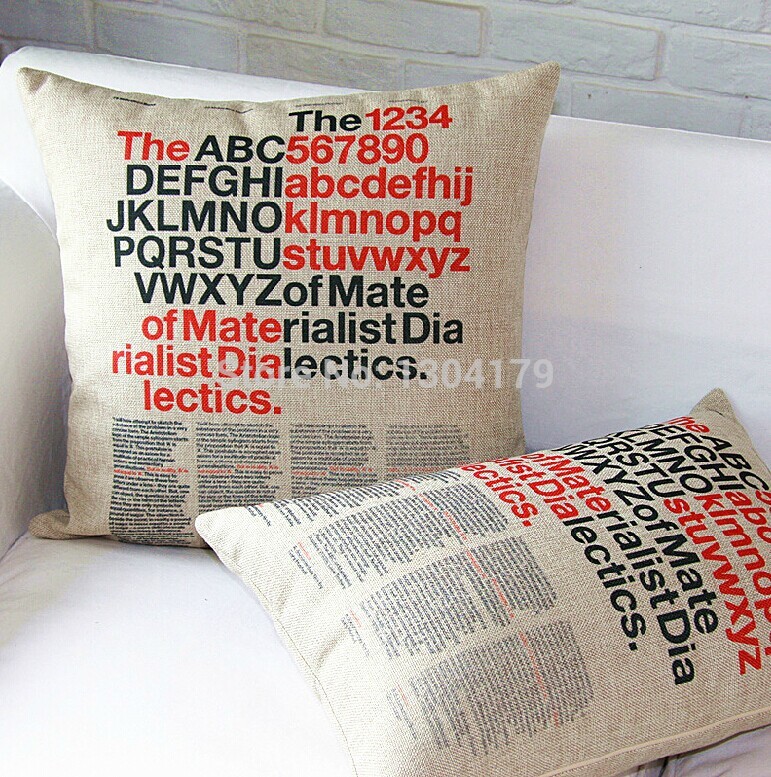 4pcs english words linen decorative throw pillows decorate for a sofa cushion cover set pillow cover home decor