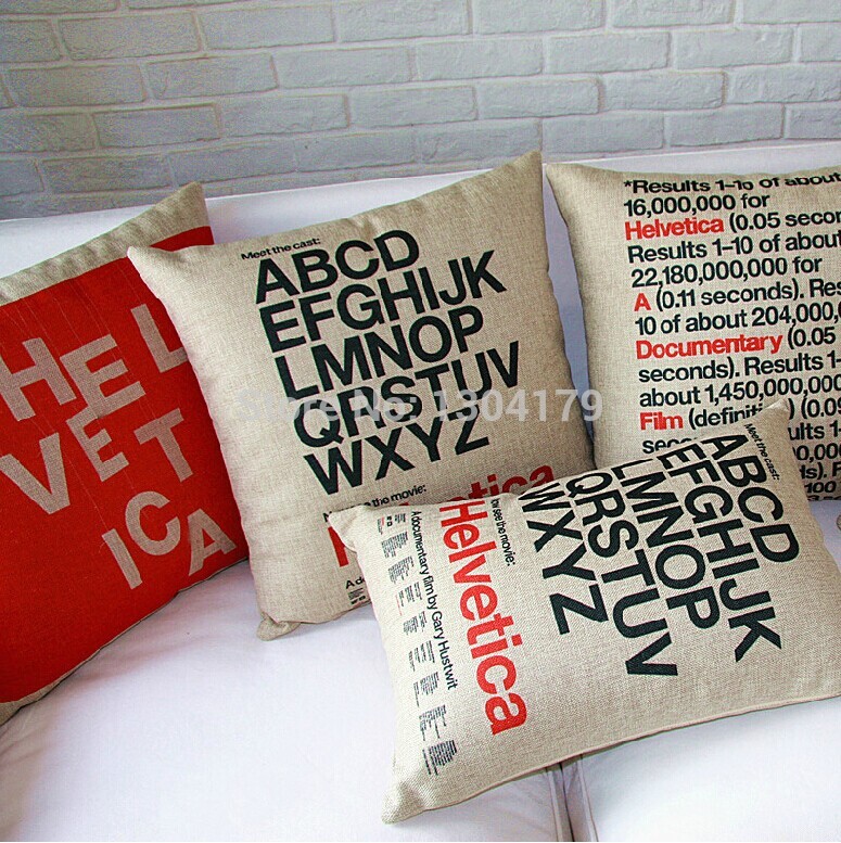 4pcs english words linen decorative throw pillows decorate for a sofa cushion cover set pillow cover home decor