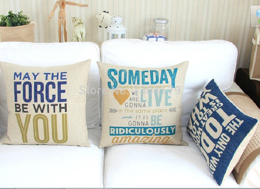 4pcs/lot creative carton words printed colorful printed car sofa cushion cover pillow case whole