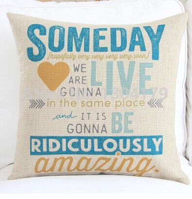 4pcs/lot creative carton words printed colorful printed car sofa cushion cover pillow case whole