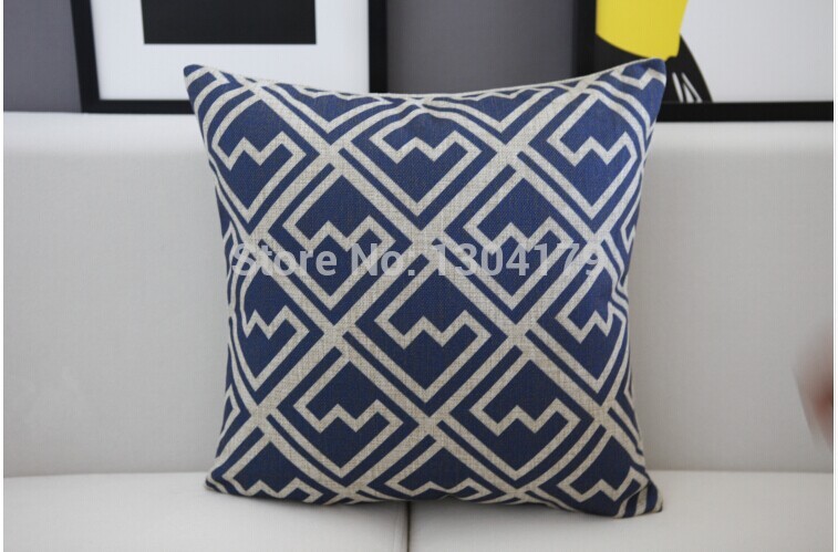 australia navy blue wave pattern cushion cover blue cotton pillow cushion home decorative sofa cushions 45*45cm