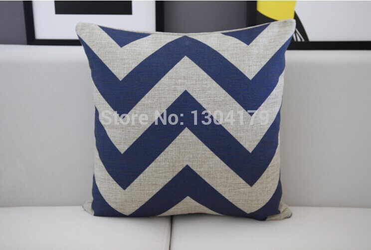 australia navy blue wave pattern cushion cover blue cotton pillow cushion home decorative sofa cushions 45*45cm