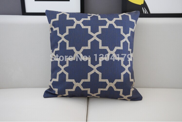 australia navy blue wave pattern cushion cover blue cotton pillow cushion home decorative sofa cushions 45*45cm