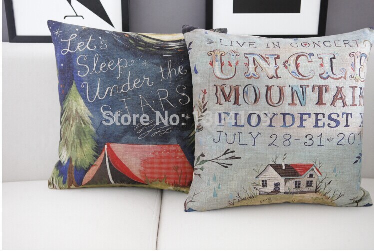 european and american graffiti fashion home cushion cover cotton linen pillow cover decorative pillows pillowcase