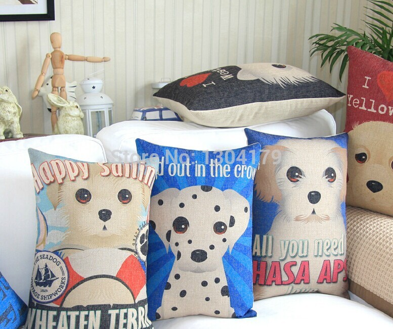 lovers man & wife creative cat 35cm*50cm retro vintage cute cartoon dog plush pillow cushion cushion car