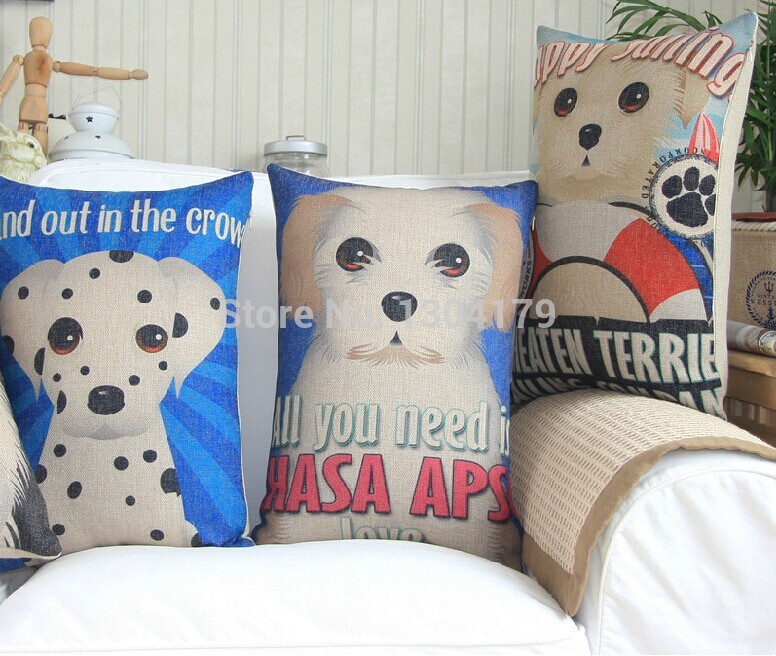 lovers man & wife creative cat 35cm*50cm retro vintage cute cartoon dog plush pillow cushion cushion car