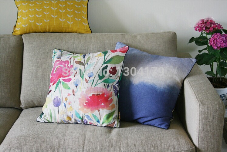 whole plant flowers cushion pillow refinement pillow case summer fashion thin section flax ab edition cushion cover