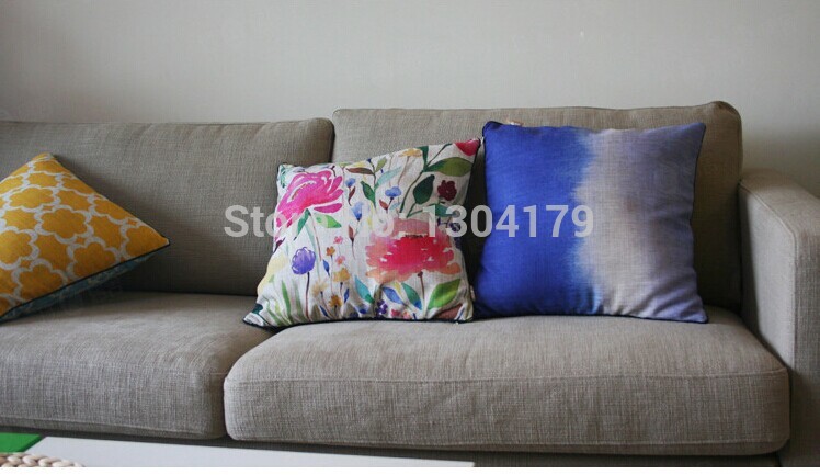 whole plant flowers cushion pillow refinement pillow case summer fashion thin section flax ab edition cushion cover