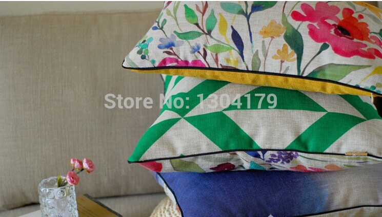 whole plant flowers cushion pillow refinement pillow case summer fashion thin section flax ab edition cushion cover